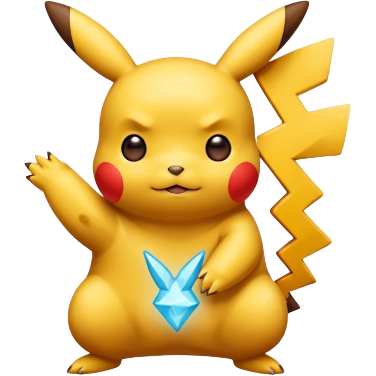 Un Pikachu rouge qui et triste avec des éclairs en fond et il a fait caca emoji