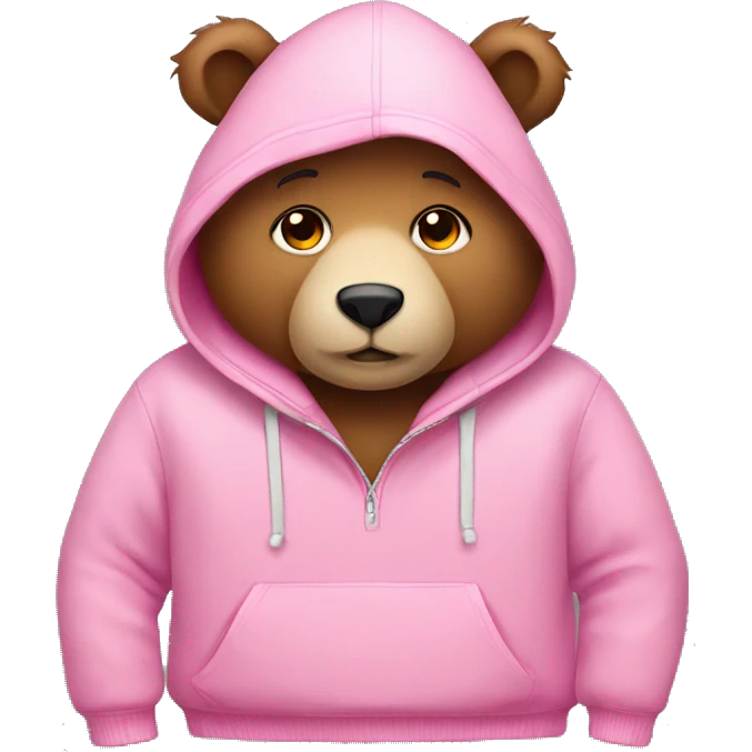 Cute bear solo with pink pullover emoji