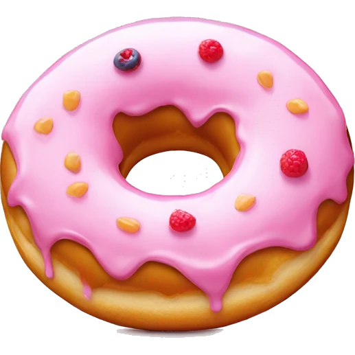 Donut with babypink glazed and fruit emoji