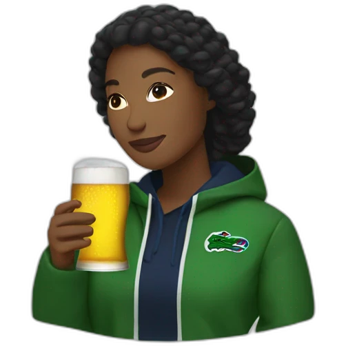 Lacoste black friends woman drinking beer with windbreaker emoji