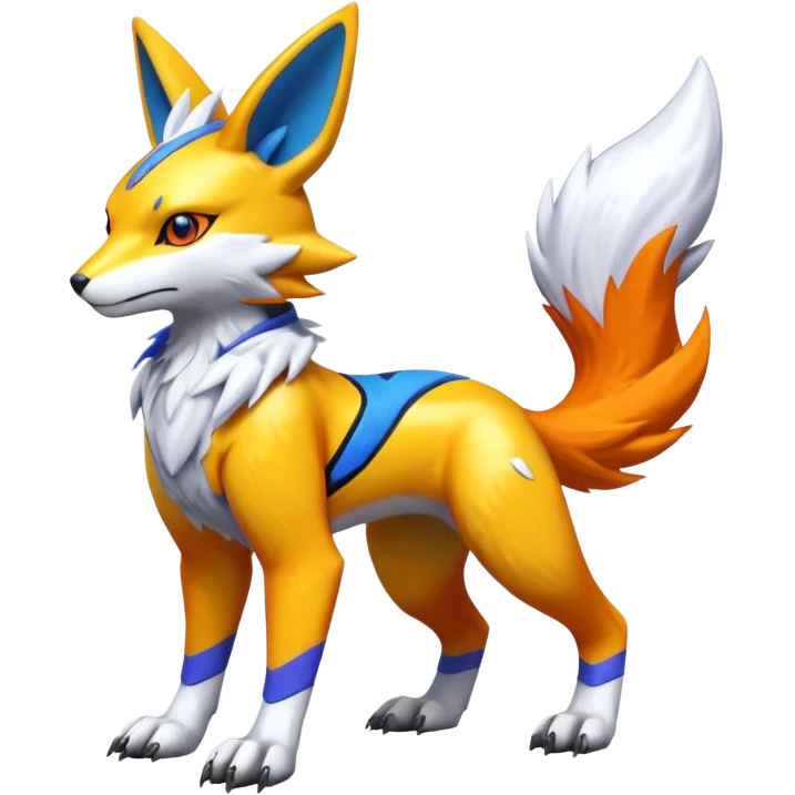  Shiny Colorful Futuristic Detailed Renamon (full body) emoji