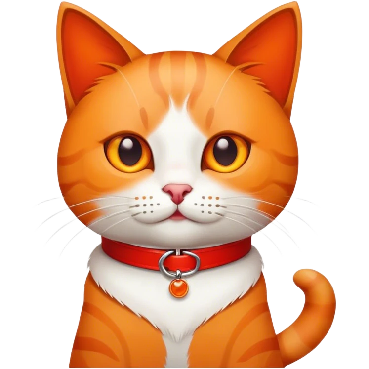 Gato naranja con collar rojo  emoji