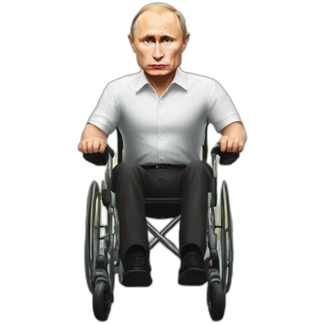 grumpy vladimir putin small wheelchair jump out emoji