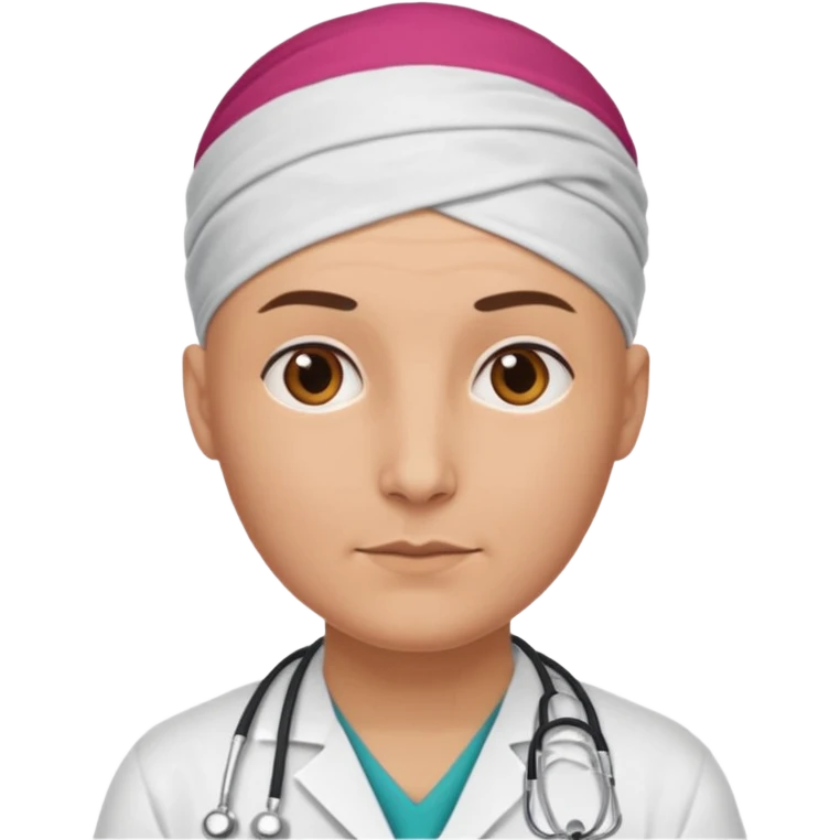 bald doctor with head bandanna emoji