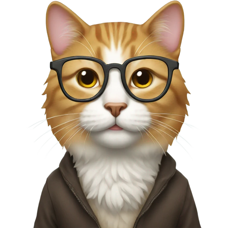 Cat wearing glasses emoji