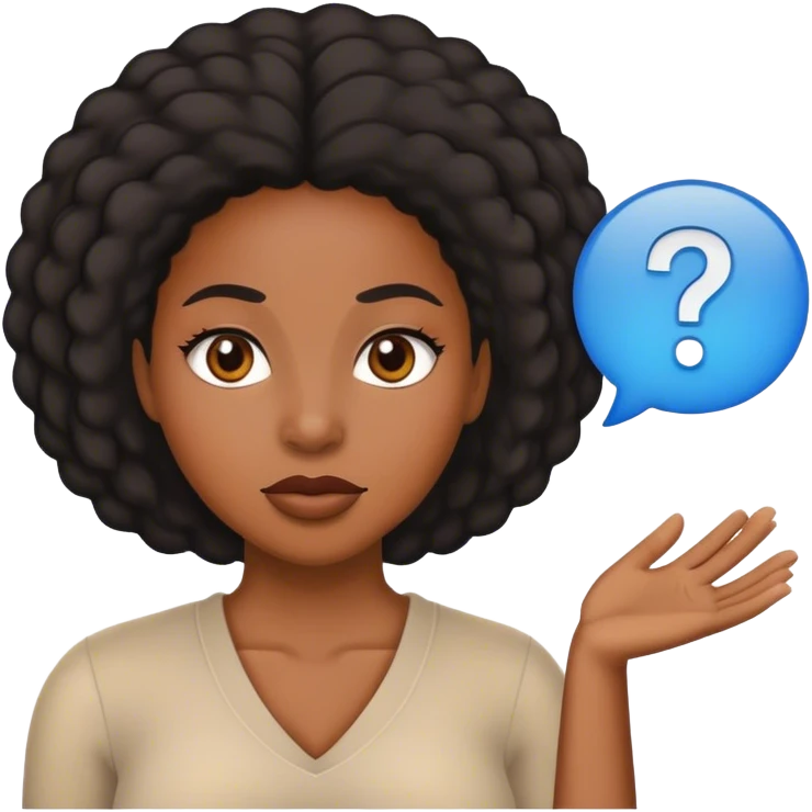Black woman asking questions  emoji