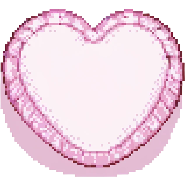 pink heart, pixel art style, with slight 3D effect, no text emoji
