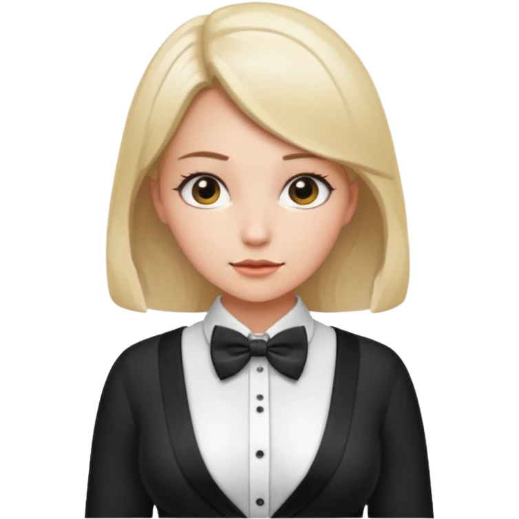 Fat girl with big boobs and white unbutton shirt and bow tie  emoji