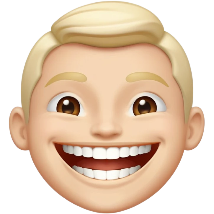 Super idol smiling but only the upper teeth is visible and the background is gray emoji