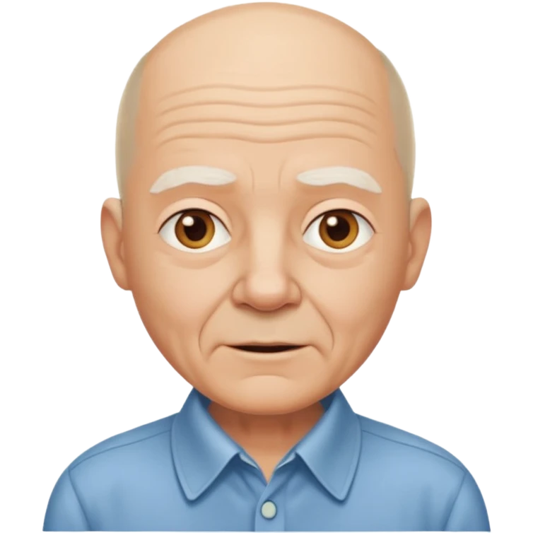 bald elderly man with shirt emoji