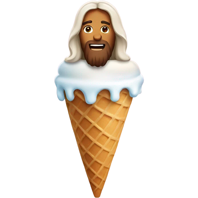 Jesus inside an ice cream cone emoji
