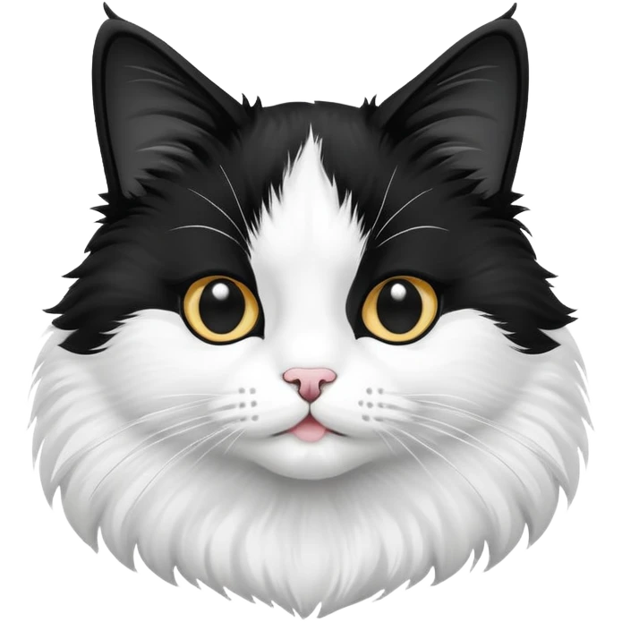 Tuxedo cat face emoji