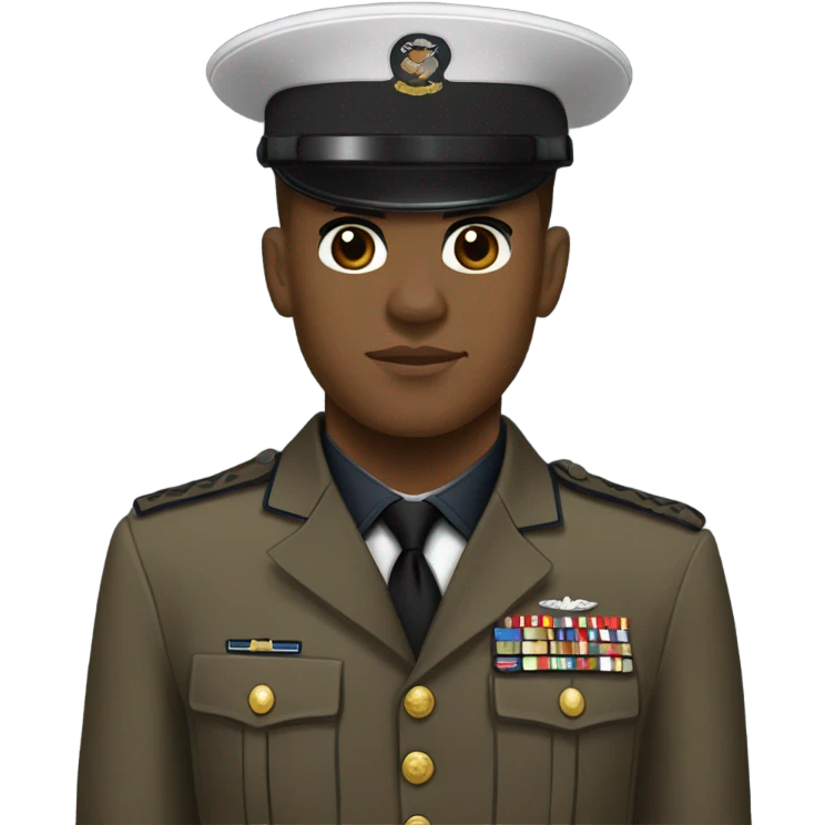 Light brown skin us marine in dress blues emoji