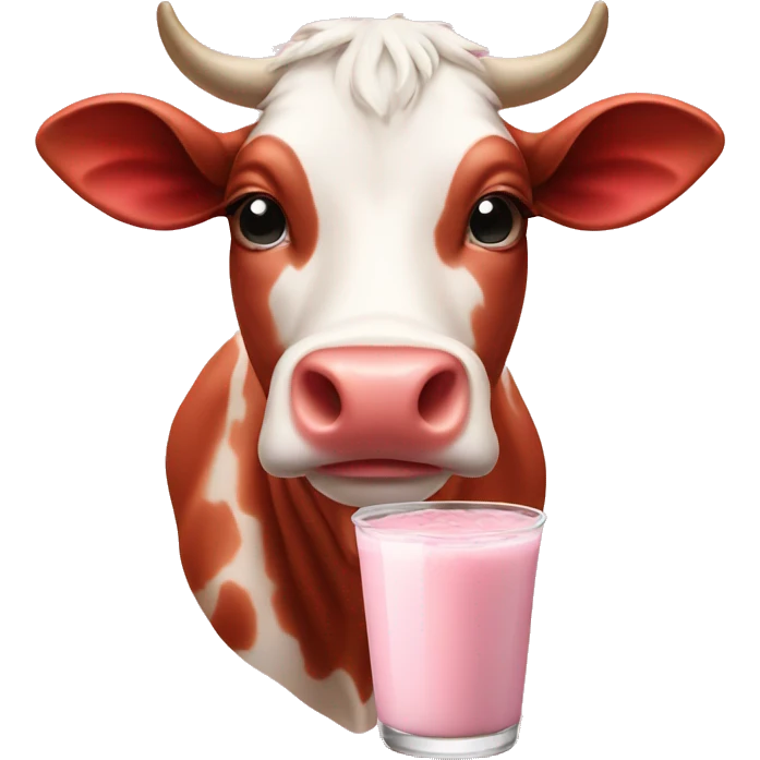Strawberry milk cow emoji