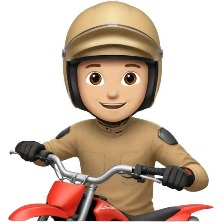 guy on dirtbike smiling for camera emoji