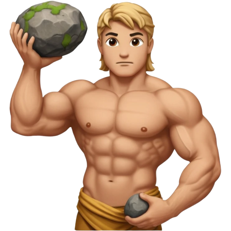Atlas the greek god with a big rock  emoji