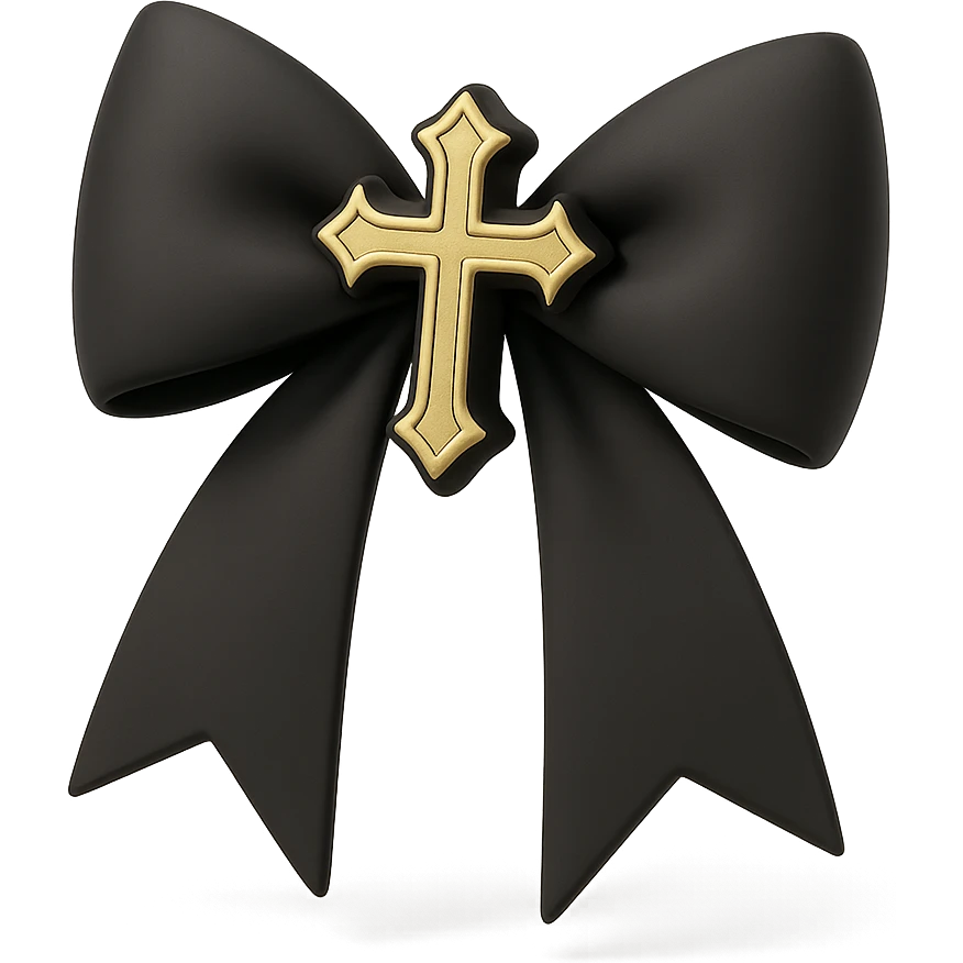 pink gothic bow, variation 3 emoji