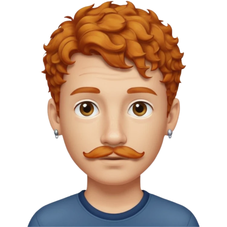 im short curly ginger haired young guy and also have earring on my left ear also have clean moustaches  emoji