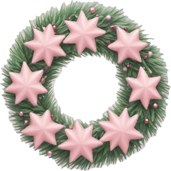 pastel pink christmas wreath  emoji