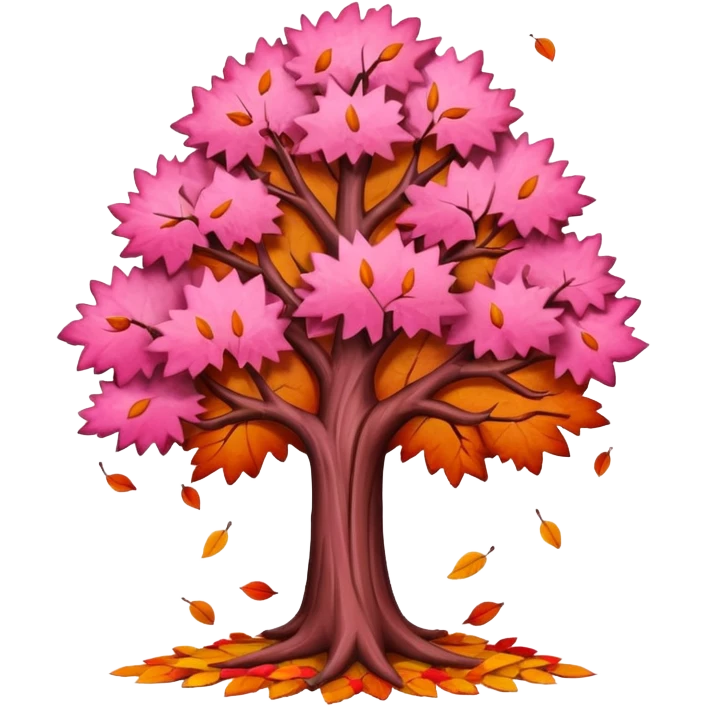 sweet pink autumn tree emoji