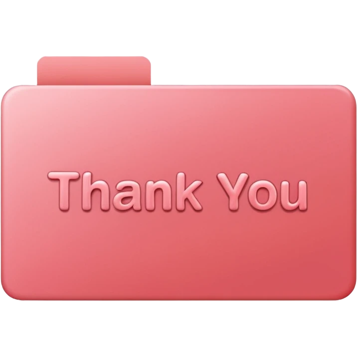 the words thank you in coral pink emoji