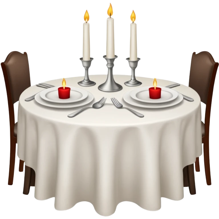 Fine dining romantic restaurant table set for two emoji