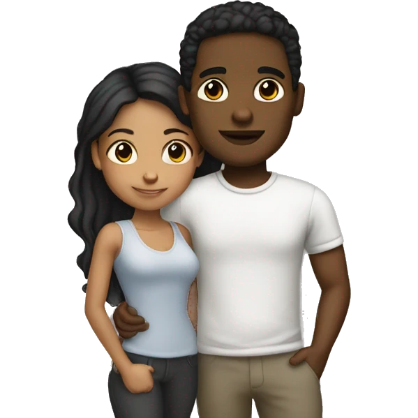 interracial couple black boy latina girl emoji