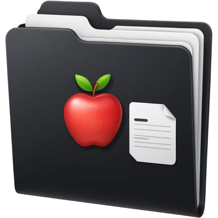 apple document black folder  emoji