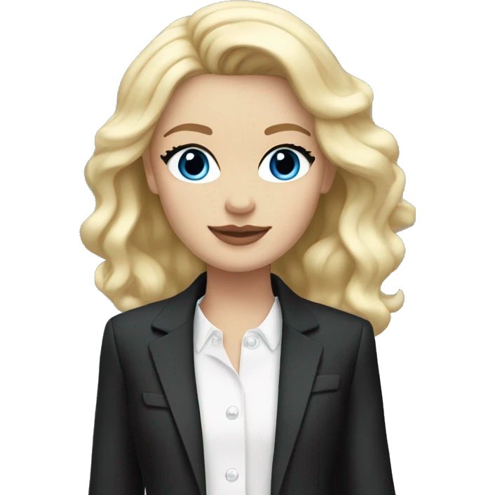 blonde girl blue eyes with chanel blazer emoji