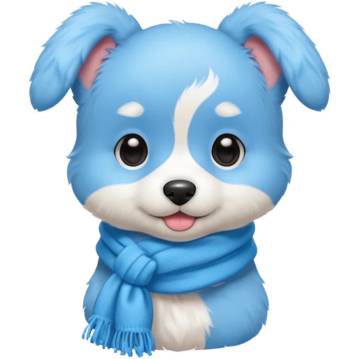 blue puppy with scarf
 emoji