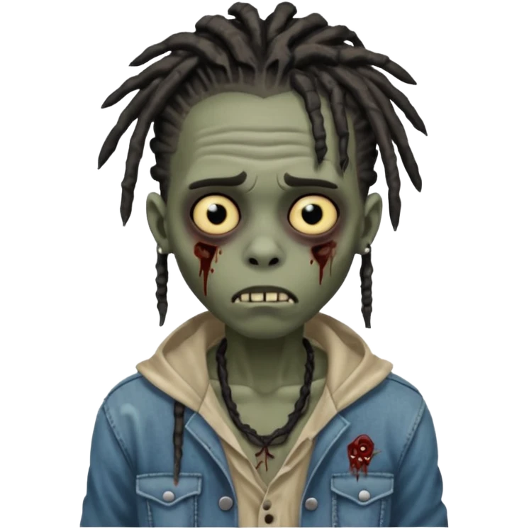 Black zombie boy with dreads  emoji