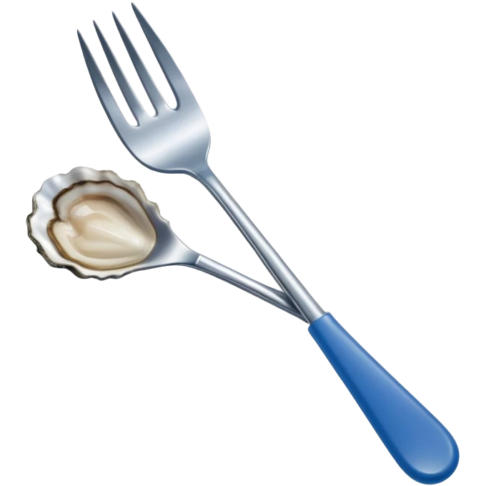 blue-handled oyster fork emoji