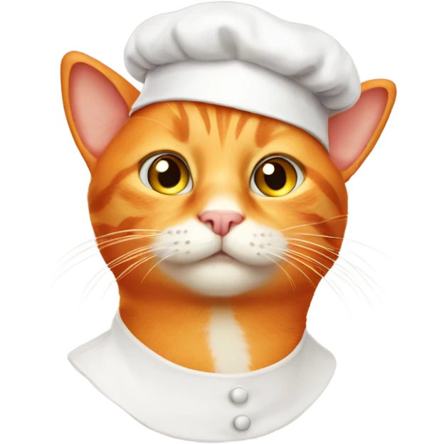Orange Cat with a bakers hat emoji