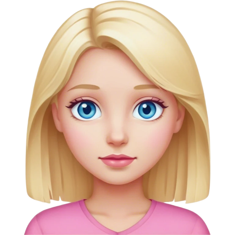 blonde girl with blue eyes wear pink  emoji