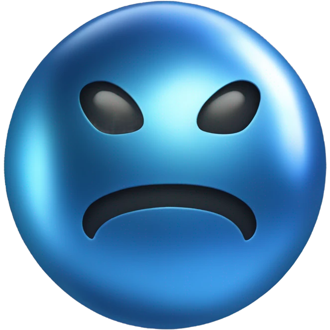 Blue shiny metallic orb emoji