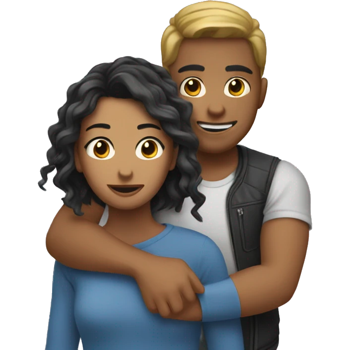 a female playing with a guy’s hair  emoji