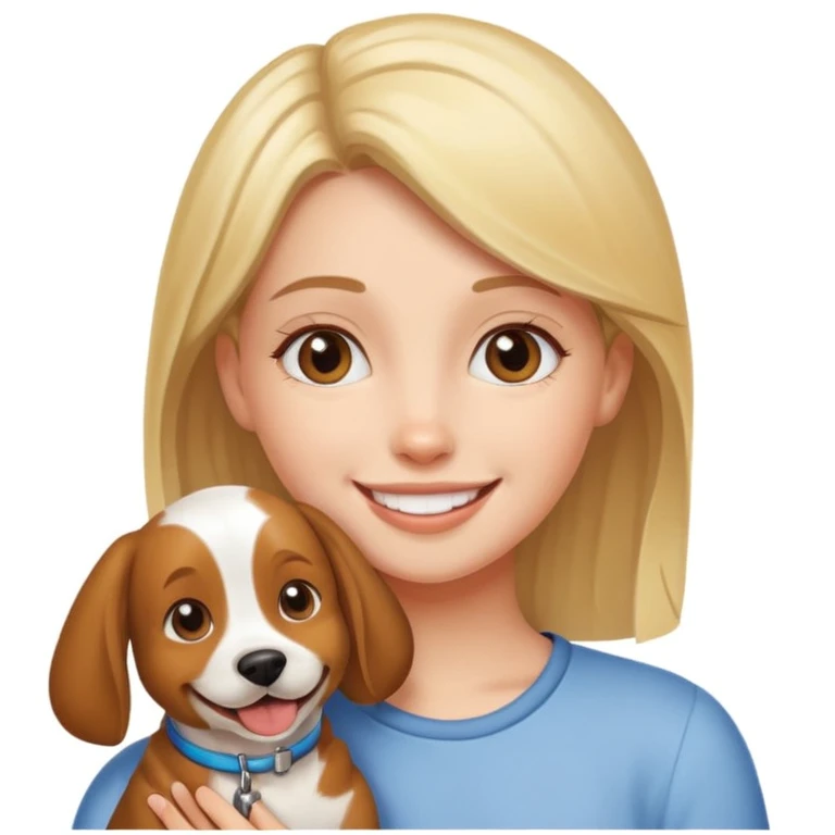 girl and her pet dog emoji