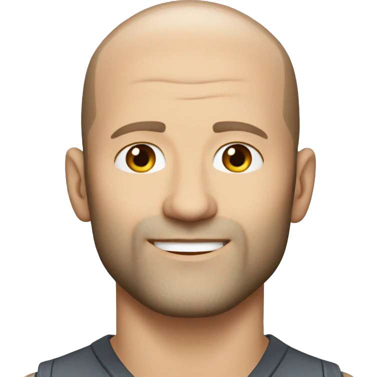 memoji of silver fox, jason statham, wearing v neck emoji