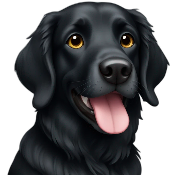 black dog retriever emoji