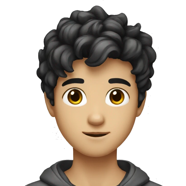 Create a boy with a lens, with black hair and dark brown eyes, the boy is 18 years old emoji