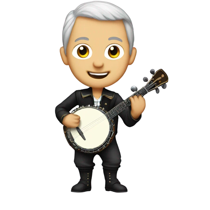Wolfgang Mozart chibi standing young 5-string banjo emoji