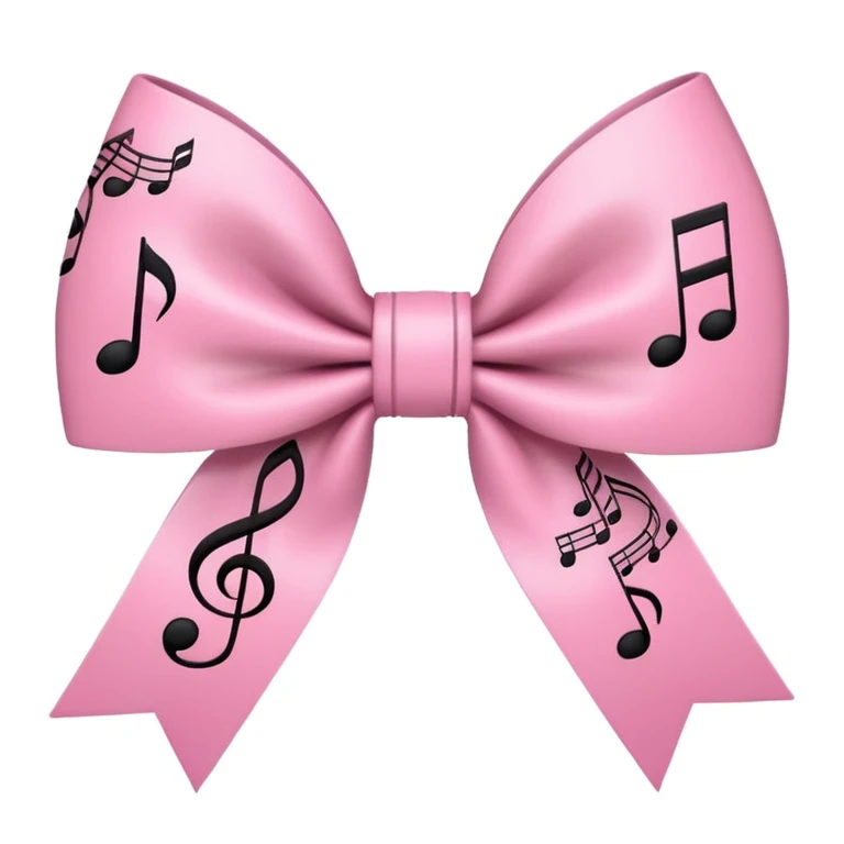 sakura bow with musical notes emoji