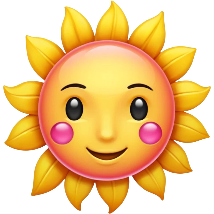 Sol na cor rosa emoji