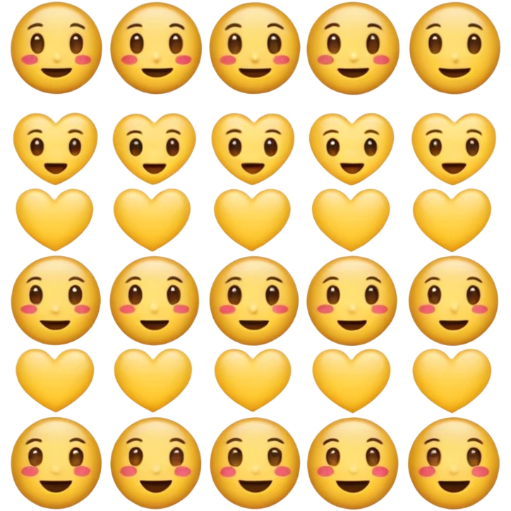 En mix van 🥺 🤤 ♥️ Yellow Emoji Round emoji
