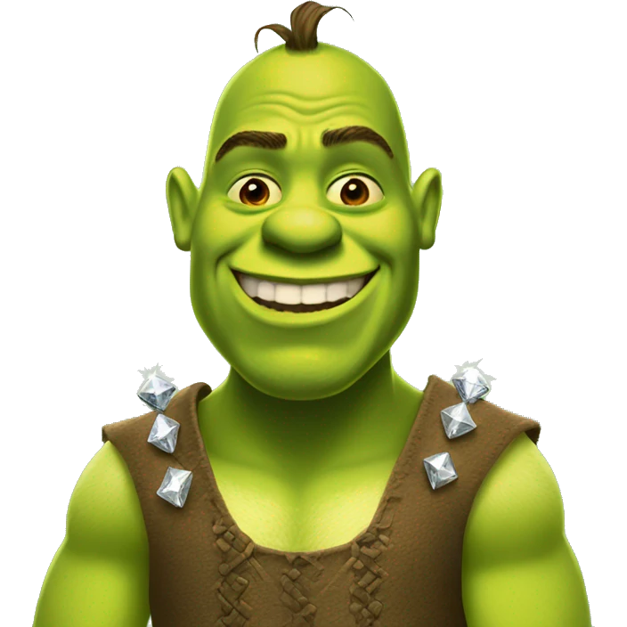 Shrek con diamantes  emoji