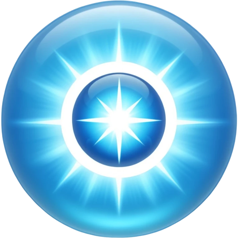 light blue energy sphere, bright centre, blurred borders emoji