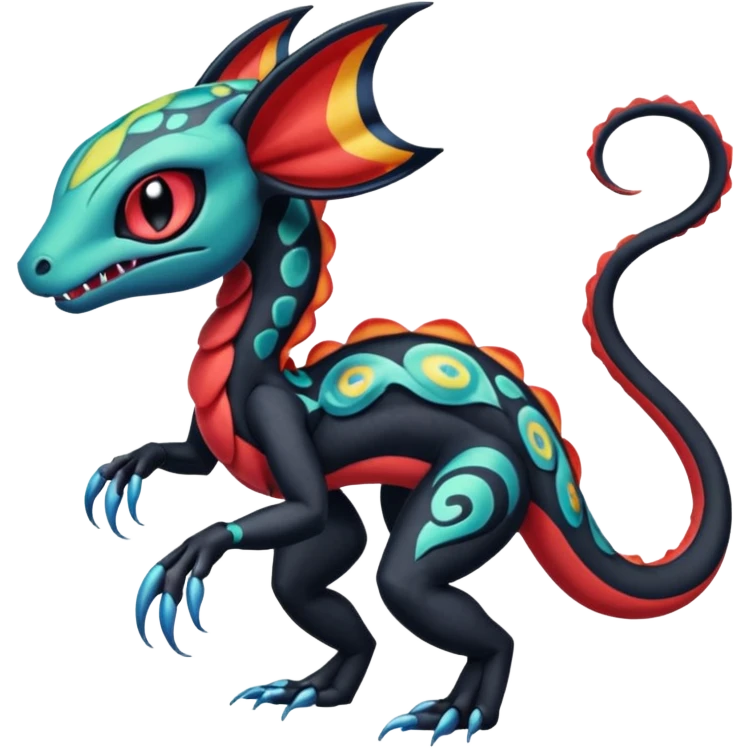 Colorful Exotic Meloetta-Salandit-Venom-Stitch-Fakémon-creature-hybrid emoji