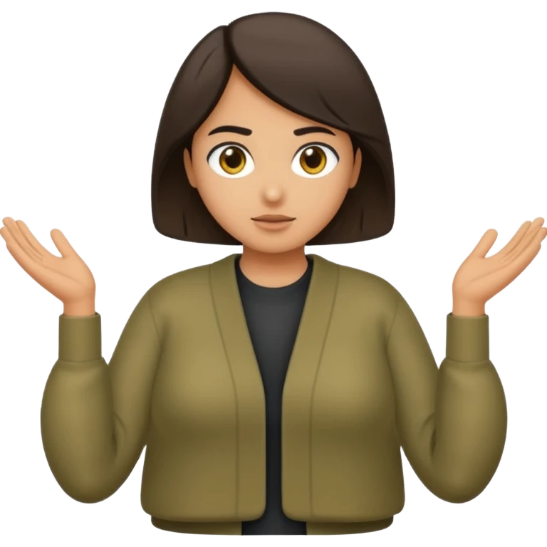 person doing shrug between the numbers 6 and 7 emoji