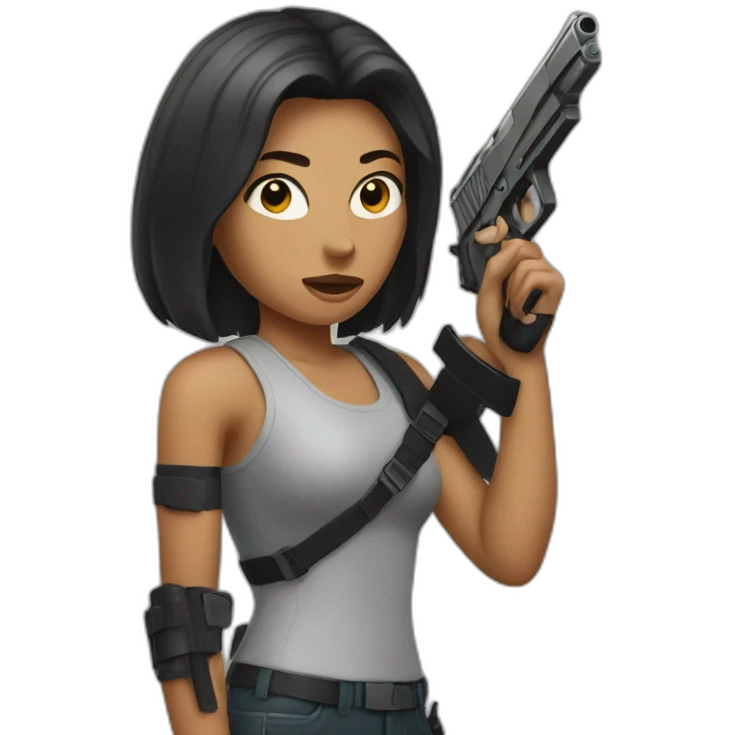 woman with a gun emoji