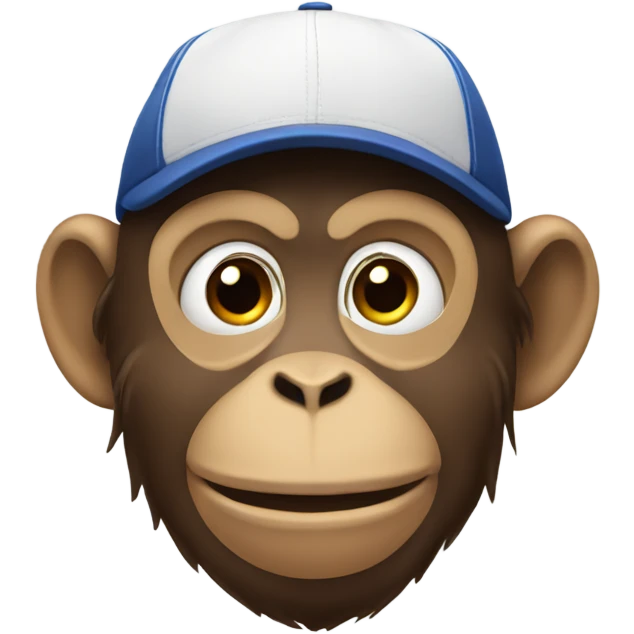 monkey with a baseball cap emoji